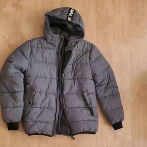 H&M Charcoal Hooded Puffer Jacket